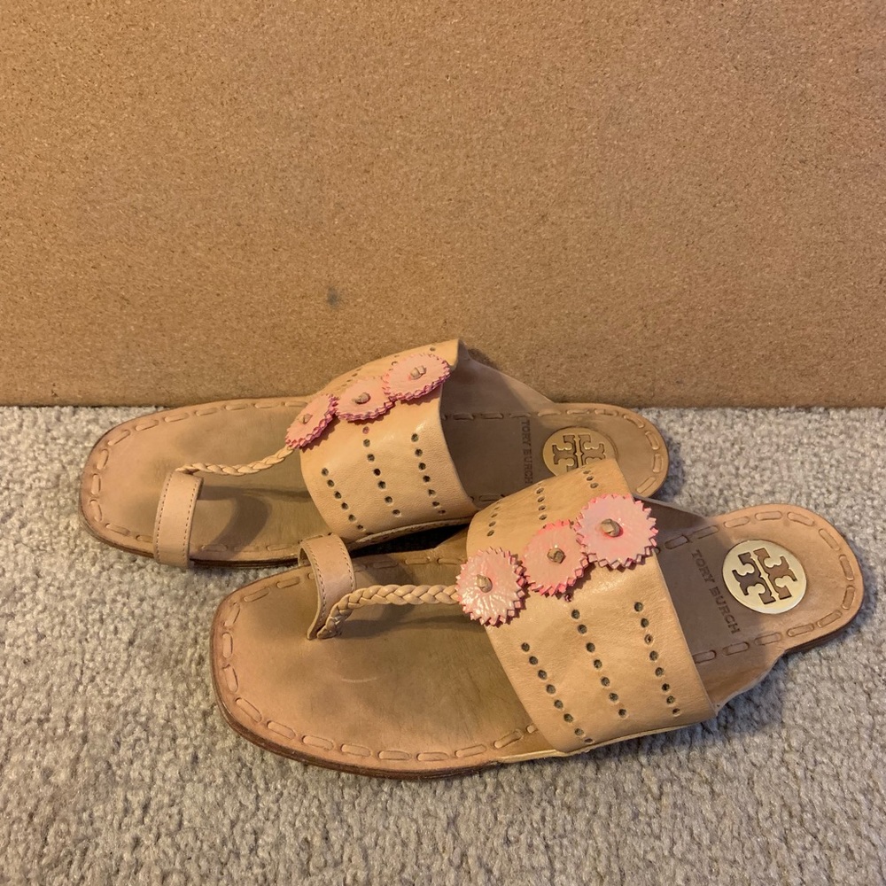 TORY BURCH tan leather sandals